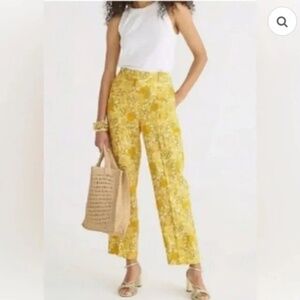 J Crew Linen Limoncello Lemons Oranges Slim Pants 6